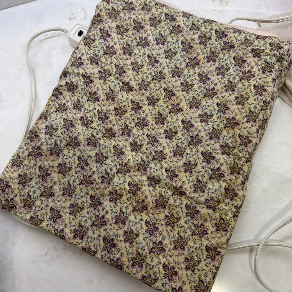 Vintage Rare 1972 Sunbeam Heating Pad Purple Floral Original Box & Manual Tested - Picture 13 of 16